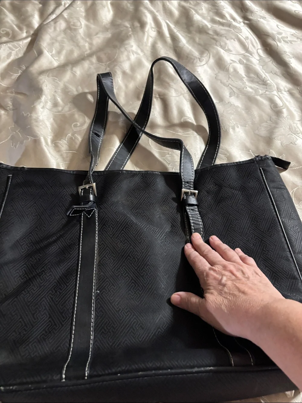 Men’s Black Professional Briefcase Tote with Dual Straps